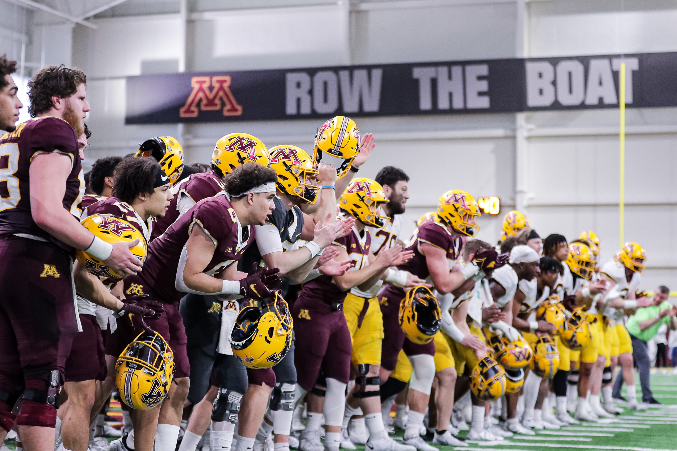 Saturday’s Gopher spring game moved indoors
